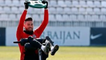 Carrasco, durante un entrenamiento.