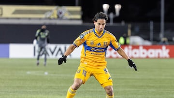 Diego Lainez of Tigres during the round one first leg match between Forge FC and Tigres UANL as part of the CONCACAF Champions Cup 2026, at Hamilton Stadium on February 03, 2026 in Hamilton, Ontario, Canada.