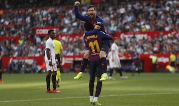 Sevilla-Barcelona (2-4).
Un hat-trick de Messi rescató a un Barcelona que tuvo que remontar dos veces ante el Sevilla. Luis Suárez rompió su mala racha para asegurar el golpe encima de la mesa del Barça.