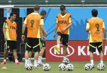 Entrenamiento de la selección española, en Salvador de Bahía (Brasil). 