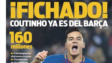 Euforia en la prensa catalana tras el fichaje de Coutinho