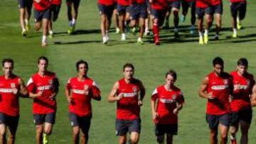 El Atlético entrenándose.