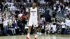 Bradley Beal celebra una canasta en el tercer partido ante los Wizards.