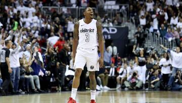 Bradley Beal celebra una canasta en el tercer partido ante los Wizards.