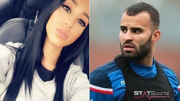 Imágenes de Aurah Ruiz posando en un coche y de Jesé Rodríguez durante un entrenamiento con el Stoke City.