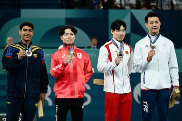 El gimnasta colombiano logró la medalla de plata en la prueba de barra fija de los Juegos Olímpicos de París 2024 tras lograr una clasificación de 14.533, misma puntuación del japonés Shinnosuke Oka que fue oro gracias a su ejecución.  