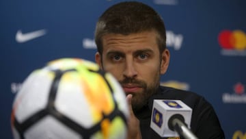 Piqué, en una rueda de prensa.