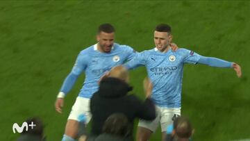 La especial celebración de Foden con Guardiola en el gol decisivo