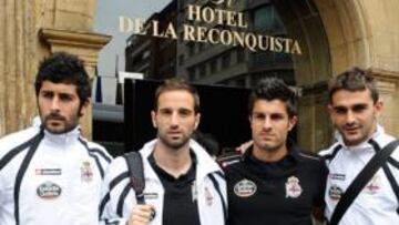 <b>CLAN ASTURIANO. </b>Manu, Pablo Álvarez, Saúl y Adrián son los cuatro jugadores del Deportivo que han nacido en el Principado.