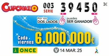 Cuponazo de la ONCE: comprobar los resultados del sorteo hoy, viernes 14 de marzo