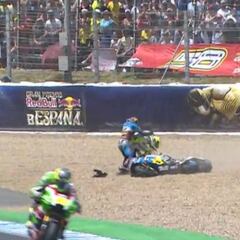 Miller la lio: empujó a Bautista y dio una patada a su moto