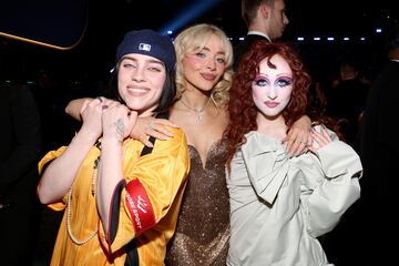 Sabrina Carpenter, Chappell Roan y Billie Eilish durante la gala de los Premios Grammys 2025 celebrados en Los ?ngeles.