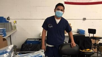 El exjugador de la selecci&oacute;n de amputados de El Salvador actualmente trabaja en un laboratorio en Estados Unidos y elabora caretas para hospitales durante el coronavirus.