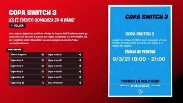 Fechas, horarios, y formato de puntuaci&oacute;n de la Copa Switch 3 de Fortnite