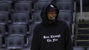 Kevin Durant, durante un entrenamiento de Golden State Warriors.