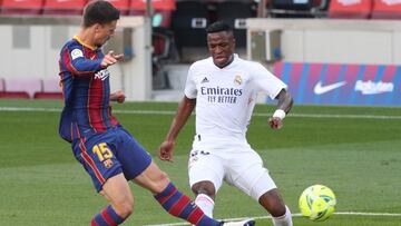 Lenglet, ante Vinicius en el Cl&aacute;sico de la primera vuelta.