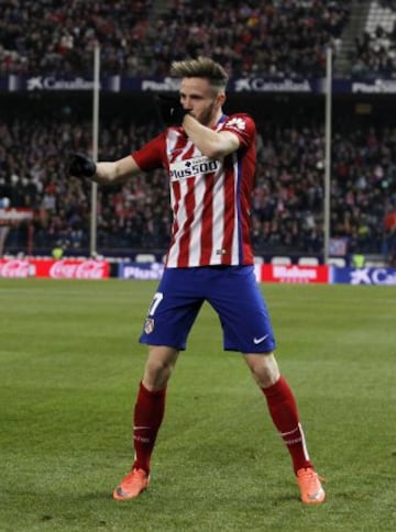 Saúl celebra el 2-0.