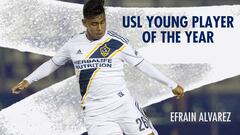 El mediocampista mexicoamericano, Efra&iacute;n &Aacute;lvarez, que milita en el LA Galaxy II, se llev&oacute; el premio como mejor futbolista joven de la temporada de la USL.