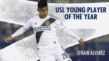 El mediocampista mexicoamericano, Efra&iacute;n &Aacute;lvarez, que milita en el LA Galaxy II, se llev&oacute; el premio como mejor futbolista joven de la temporada de la USL.