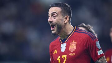 Joselu celebra su gol ante Chipre.