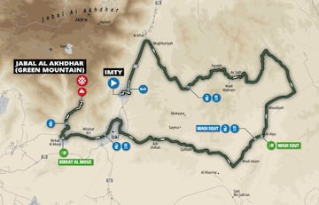 Los puntos se?alados de avituallamiento (tenedor y cuchillo) en la quinta y ltima etapa del Tour de Omn