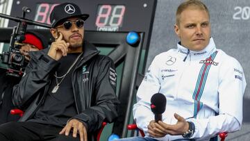 Hamilton y Bottas en un gran premio de la pasada temporada.