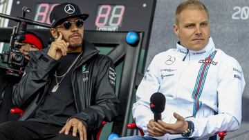 Hamilton y Bottas en un gran premio de la pasada temporada. 