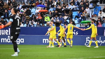 Málaga 0 - Cádiz 2: resumen, goles y resultado del partido de LaLiga Hypermotion 2025