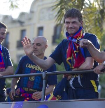 Tito Vilanova celebra el último título de liga conseguido.