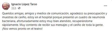 ¿Qué le pasó a Ignacio López Tarso y cuál es su estado actual de salud?