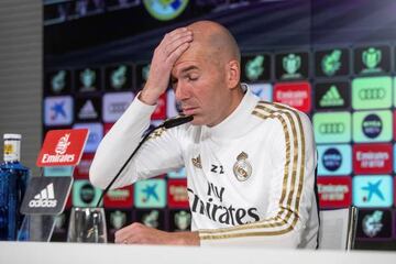 What? No Bale | Real Madrid manager Zinedine Zidane during Wednesday's press conference.