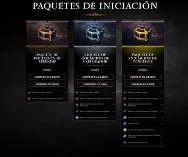 Lost Ark - Paquetes de Iniciación: qué incluyen, precio y diferencias