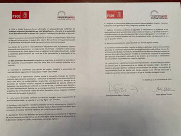 El acuerdo entre PSOE y Podemos
