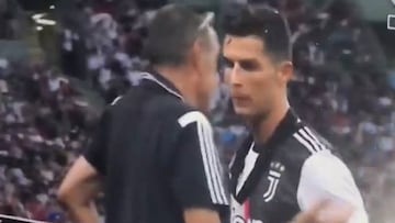 Furious Ronaldo has run-in with Sarri after being substituted