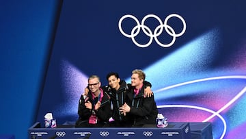 Mexico's Donovan Carrillo waits for his results at the kiss and cry area after competing in the figure skating men's singles short program during the Milano Cortina 2026 Winter Olympic Games at Milano Ice Skating Arena in Milan on February 10, 2026. (Photo by Antonin THUILLIER / AFP)