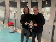 Ángel y Marcos Fernández Fermoselle, expresidentes del Real Valladolid y componentes de la banda "Red Moon Yard".