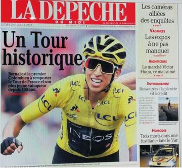 "Un Tour histórico", tituló La Depeche, diario francés