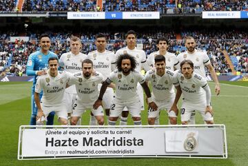 El once inicial del Real Madrid. 