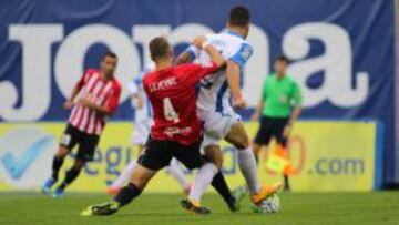 Una de las acciones polémicas del encuentro entre el Leganés y el Girona.