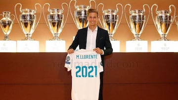 Llorente, en el acto de la presentación de su renovación.