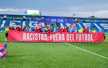 Duelo entre el Alhama Club de Fútbol y el Atlético de Madrid Femenino perteneciente a la semifinal de la Copa de SM La Reina.