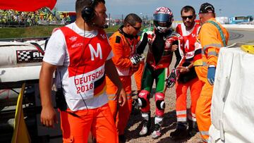 Aleix Espargar&oacute; tras sufrir un accidente en Alemania