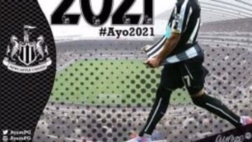 Así celebró Ayoze Pérez en Twitter su renovación con el Newcastle United hasta junio de 2021.