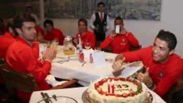 Cristiano celebró su 28º cumpleaños con su selección.