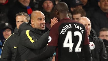 Pep Guardiola elogi&oacute; este s&aacute;bado al marfile&ntilde;o Yaya Tour&eacute; despu&eacute;s de su doblete en Selhurst Park, que le dio la victoria al Manchester City sobre el Crystal Palace (1-2).