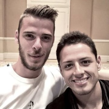 De Gea y Chicharito en uno de sus descansos de pretemporada.