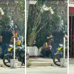 VIDEO | Momento exacto en que gringo corre a trabajador que comía en banqueta de Mazatlán