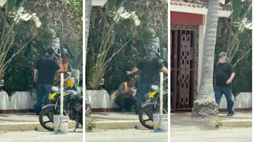 Así fue el momento exacto en que un gringo que vive en Mazatlán corrió a un trabajador que consumía sus alimentos sentado en una banqueta.