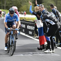 Landa hace flaquear a Nibali y Roglic y se acerca al podio