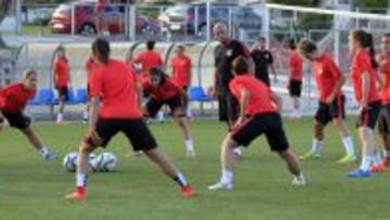 El Atlético Féminas, en un entrenamiento.